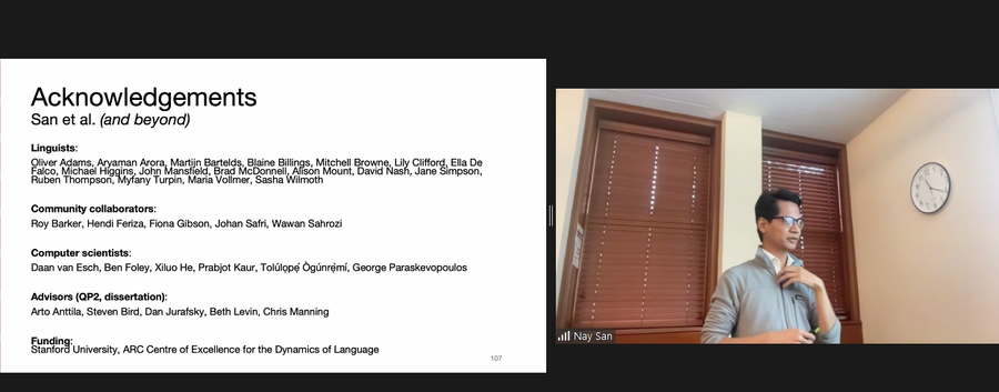 Acknowledgements from PhD presentation (2024).
